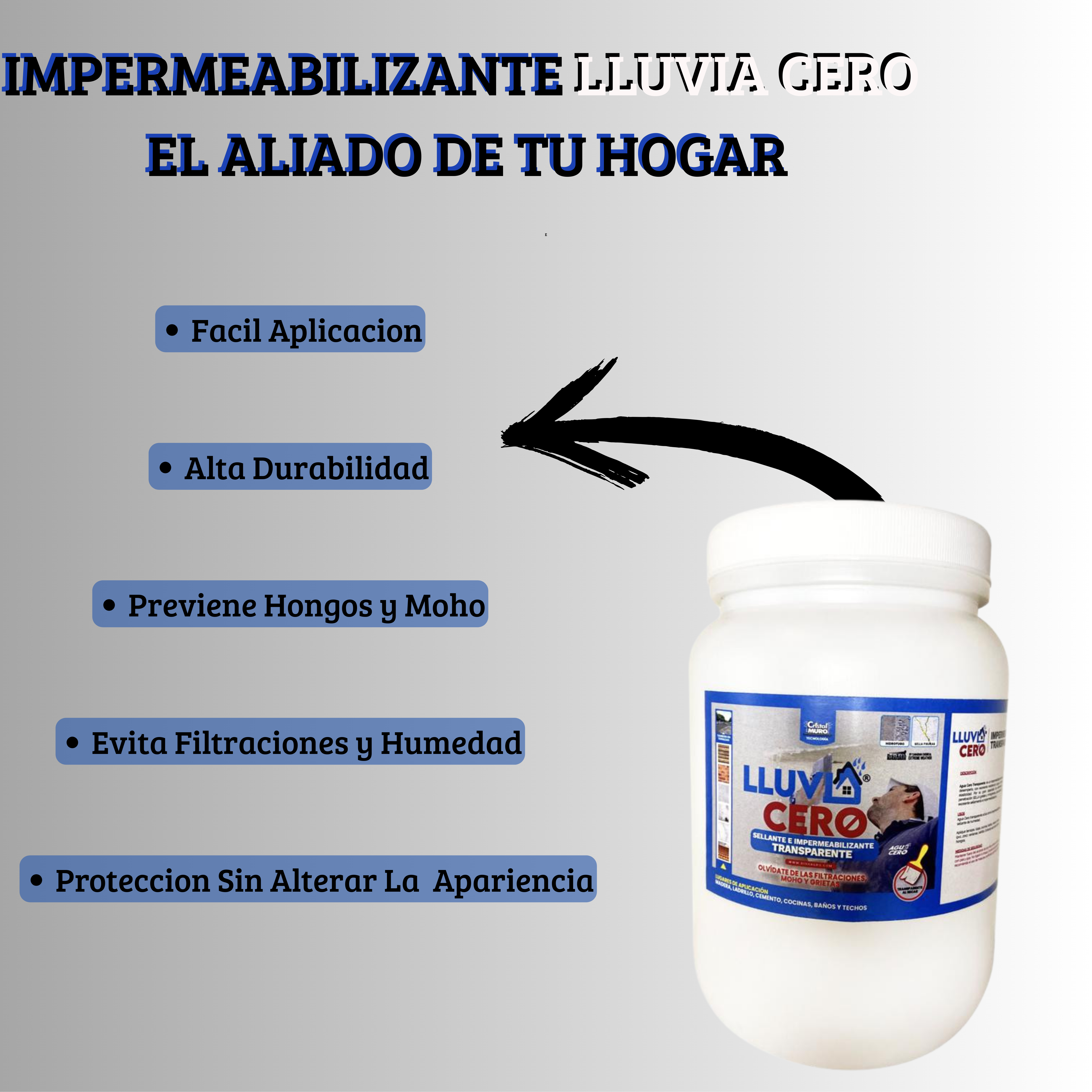 IMPERMEABILIZANTE LLUVIA CERO 1LT EL ALIADO DE TU HOGAR- 2 AL PRECIO DE 1